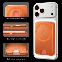 magsafe wallet - Spigen Valentinus MagFit+ MagSafe Magnetinis kortelių dėklas telefonui Oranžinė (Orange) - 2 nuotrauka