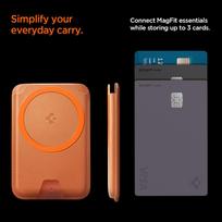 magsafe wallet - Spigen Valentinus MagFit+ MagSafe Magnetinis kortelių dėklas telefonui Oranžinė (Orange) - 6 nuotrauka