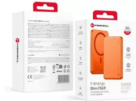magsafe 5000 - Forcell F-Energy Slim F5K9, 5000mAh, 15W, MagSafe, oranžinė - 1 nuotrauka