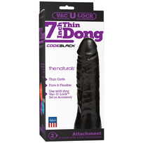 u lock - Varpos imitatorius Doc Johnson The Naturals Thin Dong Thin Dong 7”, juodas - 3 nuotrauka