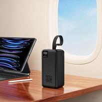 micro usb b - Wozinsky W8-B 50000mAh 30W juodas - 3 nuotrauka