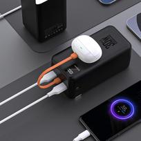 micro usb b - Wozinsky W8-B 50000mAh 30W juodas - 6 nuotrauka