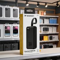 power bank 30000mah - Wozinsky W8-W, 30000mAh, 30W, 2xUSB-A + USB-C, su žibintuvėliu, juodas (black) - 2 nuotrauka
