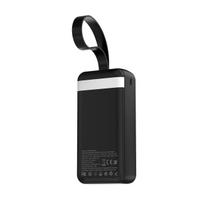 power bank 30000mah - Wozinsky W8-W, 30000mAh, 30W, 2xUSB-A + USB-C, su žibintuvėliu, juodas (black) - 6 nuotrauka