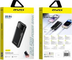 22.5w 10000mah - Awei PA-90, 10000mAh, 22.5W, PD, 2xUSB-C, juodas (black) - 2 nuotrauka