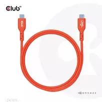 usb c i usb c 2m - Club3D USB-C į USB-C kabelis CAC-1573 2m Raudona (Red) - 6 nuotrauka