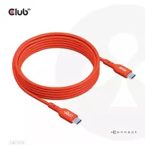 usb c i usb c 2m - Club3D USB-C į USB-C kabelis CAC-1573 2m Raudona (Red) - 8 nuotrauka