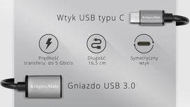 otg adapter - Kruger & Matz Basic adapteris USB 3.0 - USB-C 16,5 cm - 3 nuotrauka