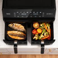air fryer - Teesa AIR FRYER DUAL POT XXL 8L (Juodas) - 4 nuotrauka