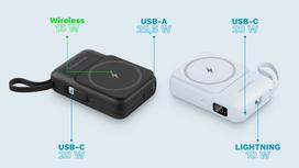 10000 power bank - Kruger&Matz KM0913-B, 10000mAh, MagSafe, juodas (black) - 2 nuotrauka
