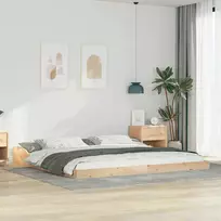 vidaXL Lovos rėmas Ruda (Brown) 200x220 cm, pušies masyvas