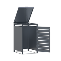 metalines dezes - Metalinė konteinerio stoginė HATIS, vienguba MBB04-1A, antracito (Anthracite) - 4 nuotrauka
