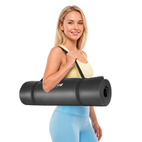 rebel active - Rebel Active Gimnastikos kilimėlis jogai, 183x61cm, juodas (Black) - 5 nuotrauka