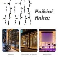 girlianda uzuolaida - Lempučių užuolaida girlianda PROLED, 14x2 m, IP67 - 9 nuotrauka