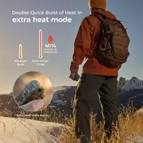 siltukai - Ocoopa UT4 Extreme 2x5000 mAh rankų šildytuvas su powerbank funkcija, USB-C, Juodas (Black) - 9 nuotrauka