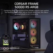 atx case - „Corsair Frame 5000D RS ARGB“ kompiuterio korpusas, „Midi-Tower“, E-ATX, RGB, grūdintas stiklas - juodas - 4 nuotrauka