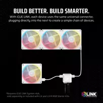 rgb ventiliatoriai - Corsair iCUE LINK LX140-R RGB 140mm White - 2 nuotrauka