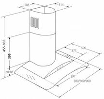 chimney hood - AKPO WK-4 LARGO ECO 50 - 2 nuotrauka