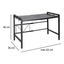 metalines spinteles - Reguliuojama virtuvės lentyna virš mikrobangų krosnelės, Juoda (Black) - 2 nuotrauka