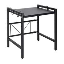 metalines spinteles - Reguliuojama virtuvės lentyna virš mikrobangų krosnelės, Juoda (Black) - 7 nuotrauka