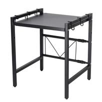 metalines spinteles - Reguliuojama virtuvės lentyna virš mikrobangų krosnelės, Juoda (Black) - 10 nuotrauka