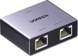 Ugreen NW301 Tinklo skirstytuvas RJ45 -> 2xRJ45 (8P8C) Gigabit, Pilkas (Grey)