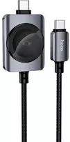 Hoco USB Type-C to USB Type-C kabelis PD100W su Apple Watch įkrovimu 1.2m CW66 Juodas (Black)