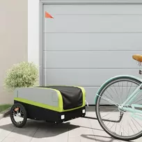 vidaXL Dviračio priekaba Juodas ir Žalias (Black/Green)