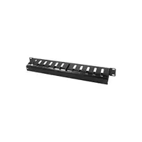 kabelio laikikliai juodi - LOGILINK ORCC01B LOGILINK- 19 Covered Cable Organizer 1U, black - 2 nuotrauka