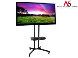 televizoriaus lentyna - Maclean MC-661 Televizoriaus stovas/vežimėlis su tvirtinimo laikikliu ir 2 lentynomis, 32-55", maks. apkrova 50 kg - 4 nuotrauka
