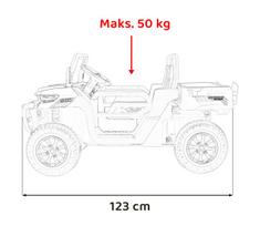 vaikiskas elektrinis keturratis - Elektrinis vienvietis keturratis Pick-Up Speed 900, baltas - 3 nuotrauka