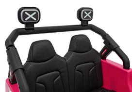 elektromobilis dvivietis dzipas - Dvivietis vaikiškas elektrinis automobilis Jeep Off Road 4x4, rožinis - 5 nuotrauka