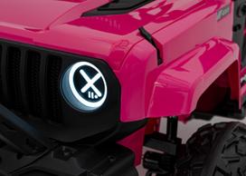 elektromobilis dvivietis dzipas - Dvivietis vaikiškas elektrinis automobilis Jeep Off Road 4x4, rožinis - 6 nuotrauka