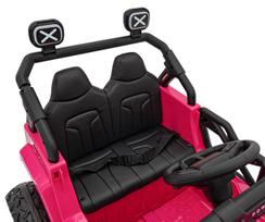 elektromobilis dvivietis dzipas - Dvivietis vaikiškas elektrinis automobilis Jeep Off Road 4x4, rožinis - 10 nuotrauka