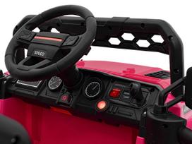 elektromobilis dvivietis dzipas - Dvivietis vaikiškas elektrinis automobilis Jeep Off Road 4x4, rožinis - 13 nuotrauka