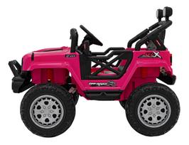 elektromobilis dvivietis dzipas - Dvivietis vaikiškas elektrinis automobilis Jeep Off Road 4x4, rožinis - 17 nuotrauka