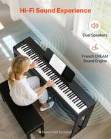 elektrinis pianinas - VEVOR 88 klavišų Juodas (Black) - 10 nuotrauka