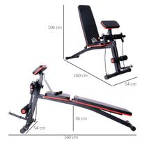 vonios spintele su - Homcom Daugiafunkcinis suoliukas 120 kg - Juodas (Black) - 8 nuotrauka