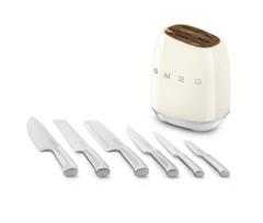smeg peiliu - SMEG peilių rinkinys su stovu 50's Style, 7 dalys, kreminės spalvos (Cream) - 4 nuotrauka