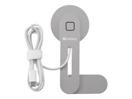 usb type c magnetinis - Belaidis įkroviklis Sandberg ScreenMount Magnet Charger, DC/Qi/USB Type-C, 12.8 cm, pilka, 0.6 W - 2 nuotrauka