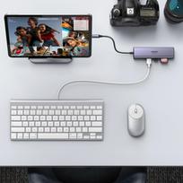 c rj45 adapteris - UGREEN CM512 6-in-1 Adapter USB-C to 2x USB + HDMI + USB-C + RJ45 + TF/SD (Grey) - 2 nuotrauka