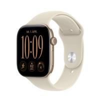 apple watch ismanieji laikrodziai - Apple Watch Series 12 GPS 46mm Light Gold Aluminium Case with Sand Sport Band - S/M - 2 nuotrauka