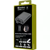 powerbank 20w - Sandberg Survivor Nano Powerbank 10000, 10000mAh, 20W, juodas - 5 nuotrauka