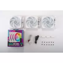 120mm argb pack - Cooler Master Mobius 120P ARGB White 3-pack - 3 nuotrauka