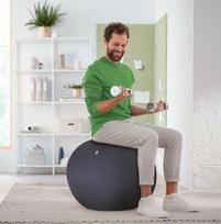 kamuolys 65 - Leitz Ergo aktyvaus sėdėjimo kamuolys 65 cm, Tamsiai pilka (Dark Grey) - 3 nuotrauka