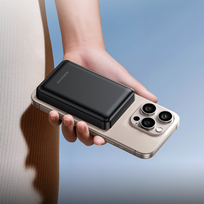 borofone power bank - Borofone BJ82 Dawn, 5000mAh, USB, magnetinis, su belaidžiu įkrovimu, juodas - 3 nuotrauka