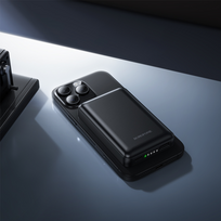 borofone power bank - Borofone BJ82 Dawn, 5000mAh, USB, magnetinis, su belaidžiu įkrovimu, juodas - 4 nuotrauka