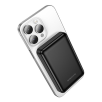 borofone power bank - Borofone BJ82 Dawn, 5000mAh, USB, magnetinis, su belaidžiu įkrovimu, juodas - 6 nuotrauka