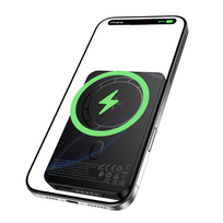 borofone power bank - Borofone BJ82 Dawn, 5000mAh, USB, magnetinis, su belaidžiu įkrovimu, juodas - 8 nuotrauka