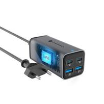 usb 2.4 a - FORCELL F-ENERGY GaN III VT-49 stalinis įkroviklis 2 x Type C + 2 x USB A PD QC4.0 SFC2.0 5A 100W pilka (Gray) - 7 nuotrauka